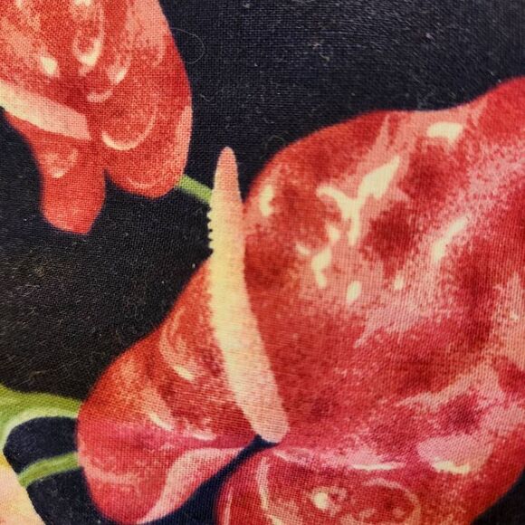 Hawaiian red anthurium tropical Hawaiian dustbag small square jungle exotic - Picture 2 of 4